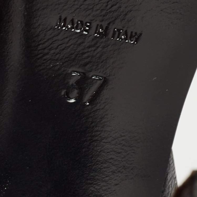 Pre Owned Saint Laurent Black Leather Tribute Sandals Size 37