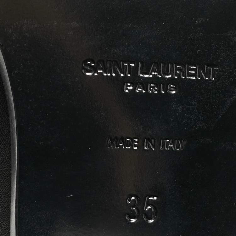Pre Owned Saint Laurent Black Leather Ankle Boots Size 35