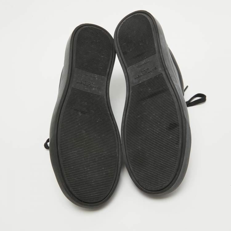 Pre Owned Saint Laurent Paris Black Leather Andy Low Top Sneakers Size 37
