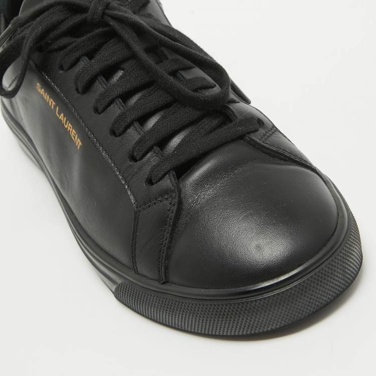 Pre Owned Saint Laurent Paris Black Leather Andy Low Top Sneakers Size 37