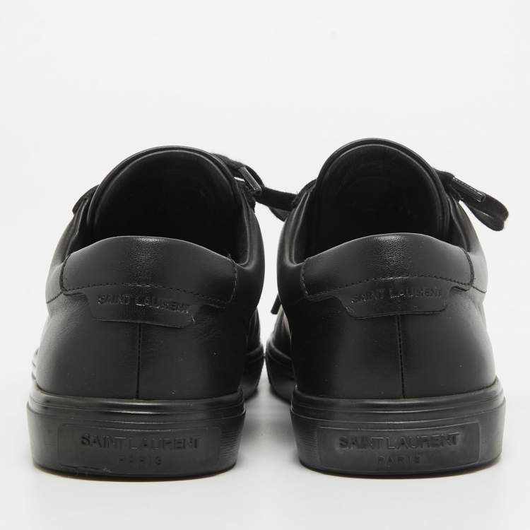 Pre Owned Saint Laurent Paris Black Leather Andy Low Top Sneakers Size 37