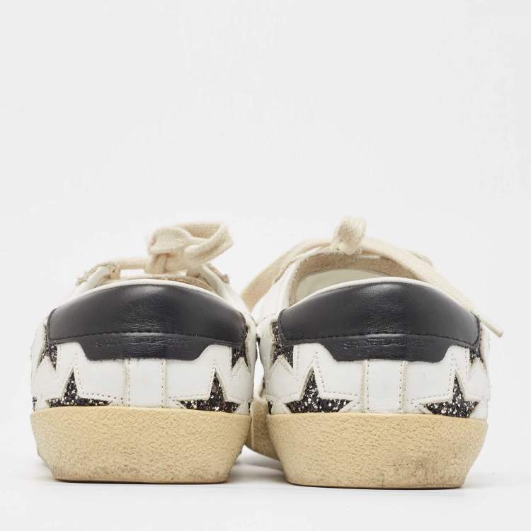 Pre Owned Saint Laurent White White Leather Court Classic Star Low Top Sneakers Size 37