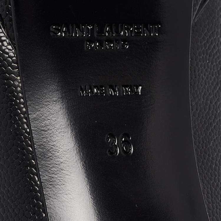 Pre Owned Saint Laurent Black Leather Janis Pumps Size 36