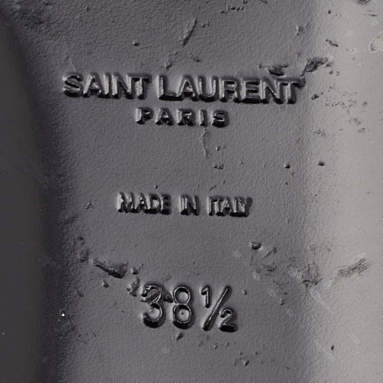 Pre Owned Saint Laurent Metallic Lurex Fabric Pointed Toe Ballet Flats Size 38.5