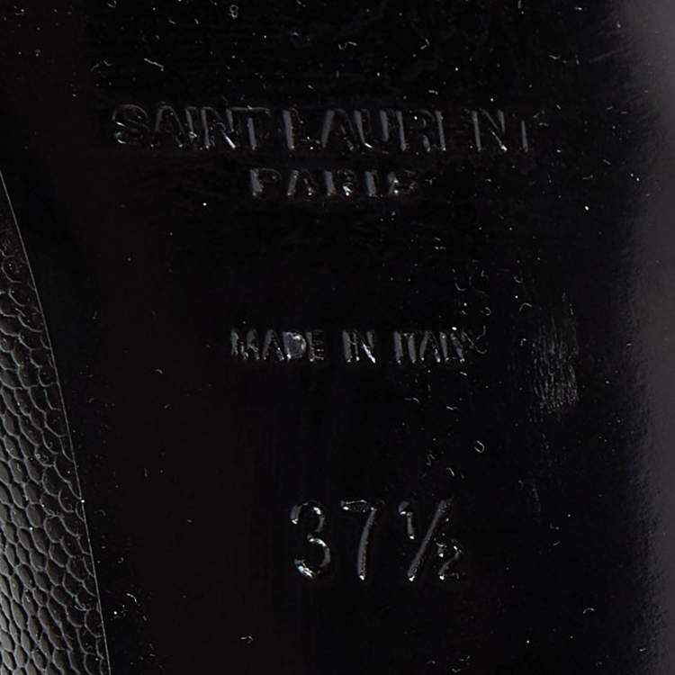 Pre Owned Saint Laurent Black Leather Anja Pumps Size 37.5