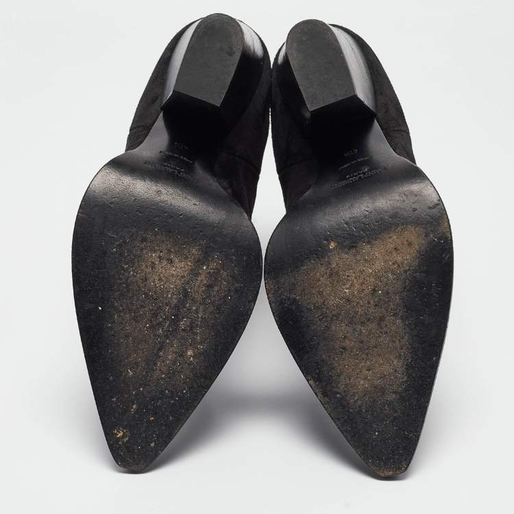 Pre Owned Saint Laurent Black Suede Theo Chelsea Boots Size 41.5