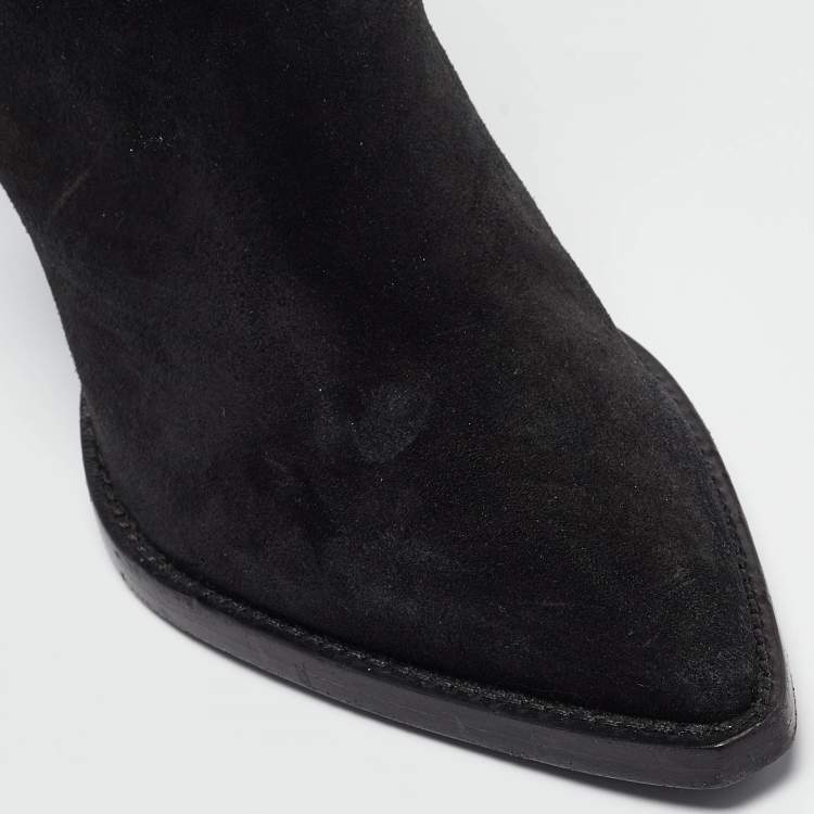 Pre Owned Saint Laurent Black Suede Theo Chelsea Boots Size 41.5