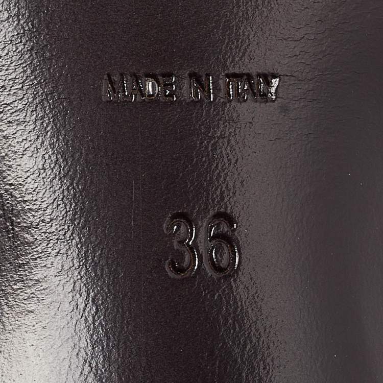 Pre Owned Saint Laurent Dark Burgundy Patent Leather Tribute Sandals Size 36
