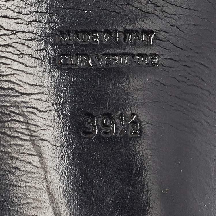 Pre Owned Saint Laurent Black Leather Tribute Sandals Size 39.5