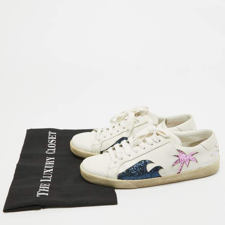 Pre Owned Saint Laurent White Leather Court Classic Sneakers Size 37