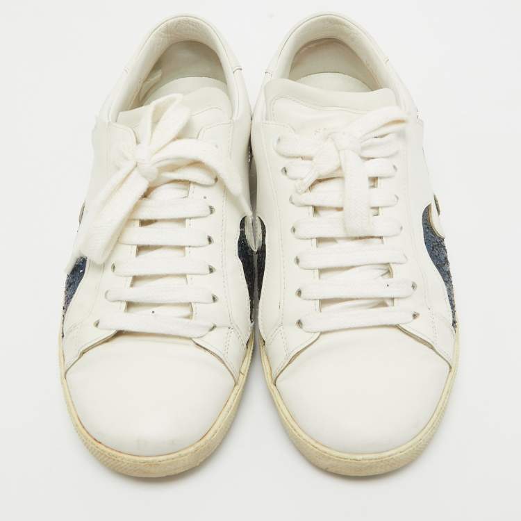 Pre Owned Saint Laurent White Leather Court Classic Sneakers Size 37