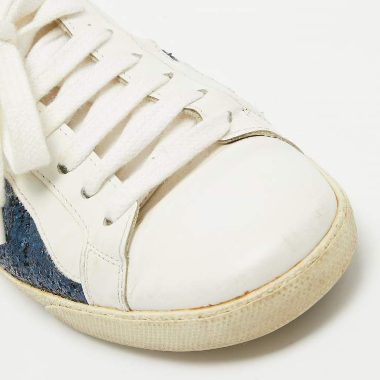 Pre Owned Saint Laurent White Leather Court Classic Sneakers Size 37