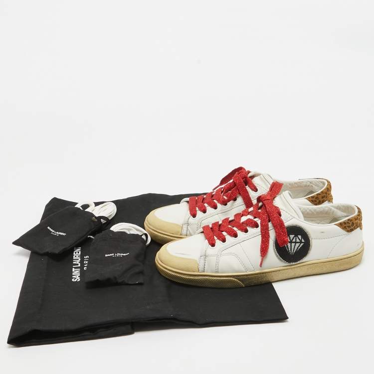 Pre Owned Saint Laurent White Leather Court Classic Sneakers Size 37