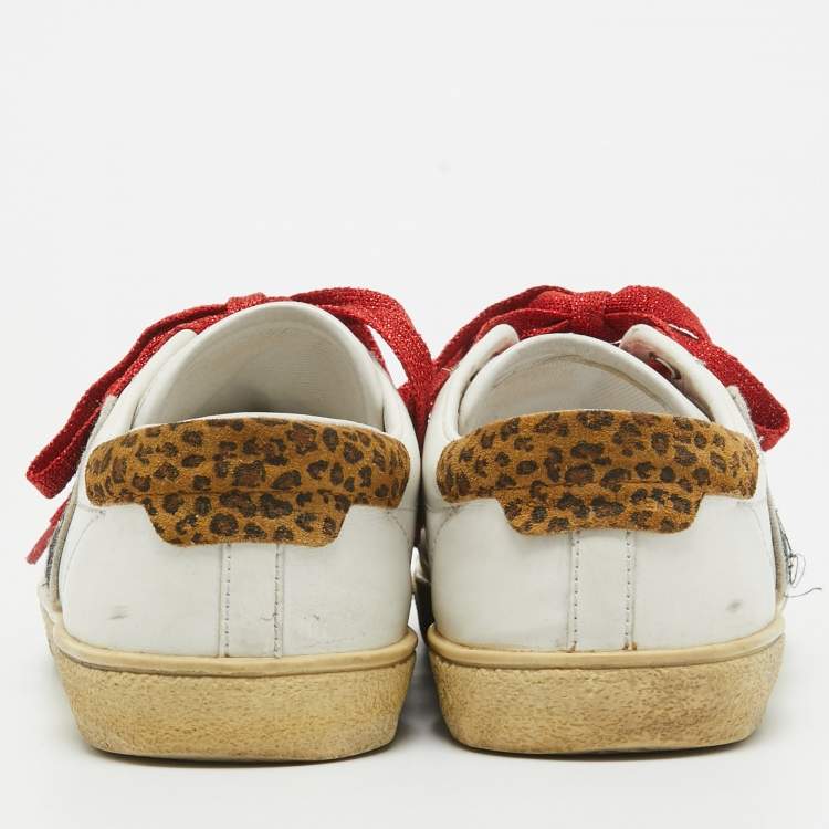 Pre Owned Saint Laurent White Leather Court Classic Sneakers Size 37