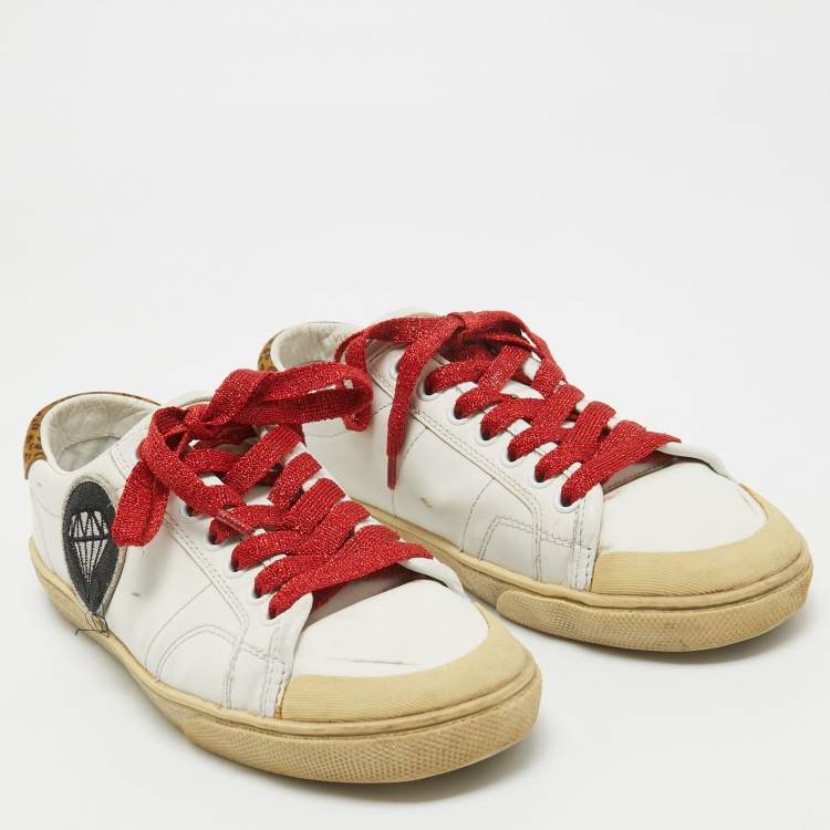 Pre Owned Saint Laurent White Leather Court Classic Sneakers Size 37