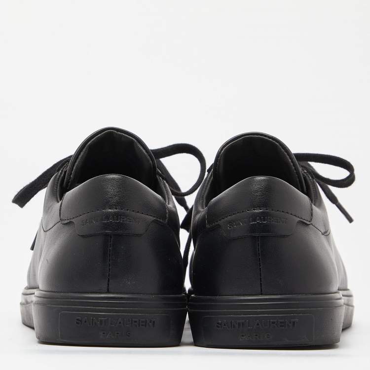Pre Owned Saint Laurent Black Leather Andy Low Top Sneakers Size 39.5