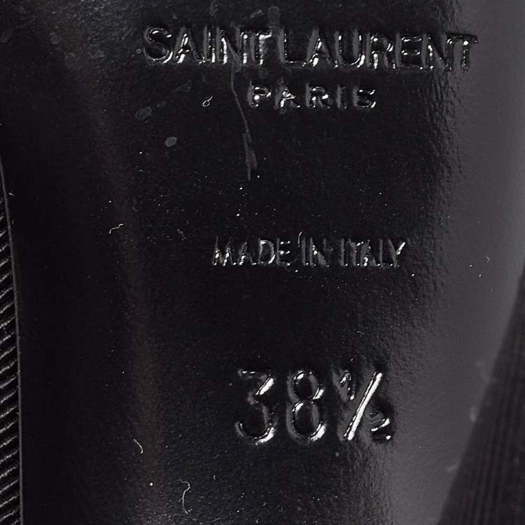 Pre Owned Saint Laurent Black Grosgrain St Sulpice Slingback Pumps Size 38.5