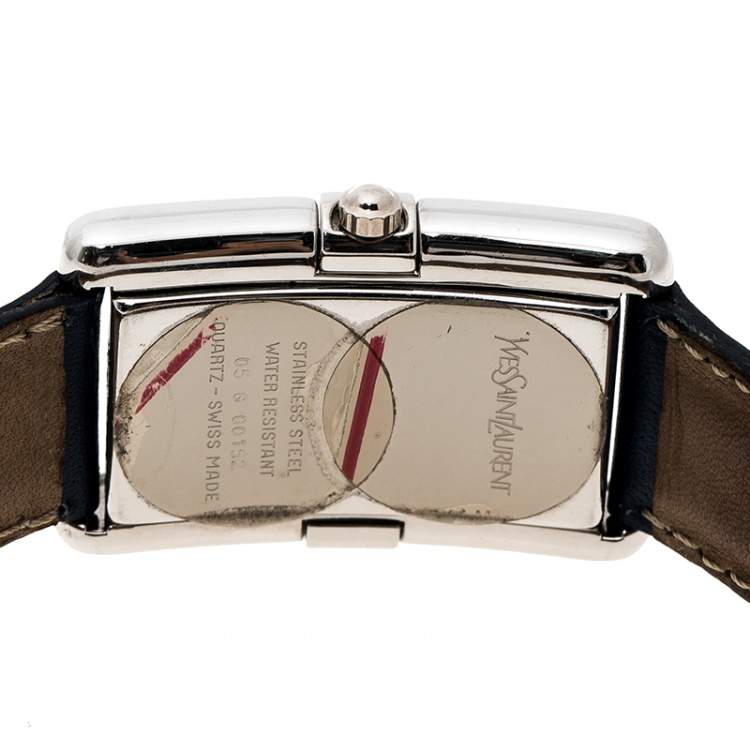 Pre Owned Saint Laurent Paris White Stainless Steel Classic Women's Wristwatch 26 mm