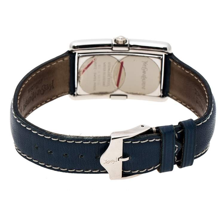 Pre Owned Saint Laurent Paris White Stainless Steel Classic Women's Wristwatch 26 mm