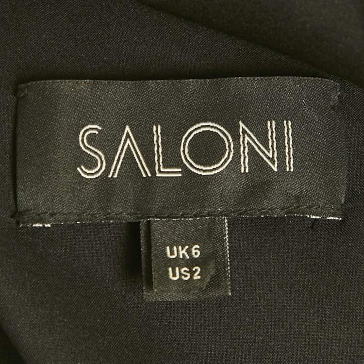 Pre Owned Saloni Silk Ruffled Asymmetric Midi Dress S