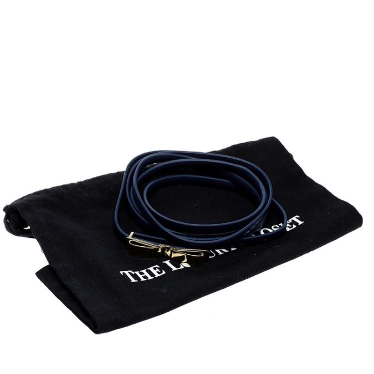 Pre Owned Salvatore Ferragamo Blue Leather Long Skinny Belt 95cm