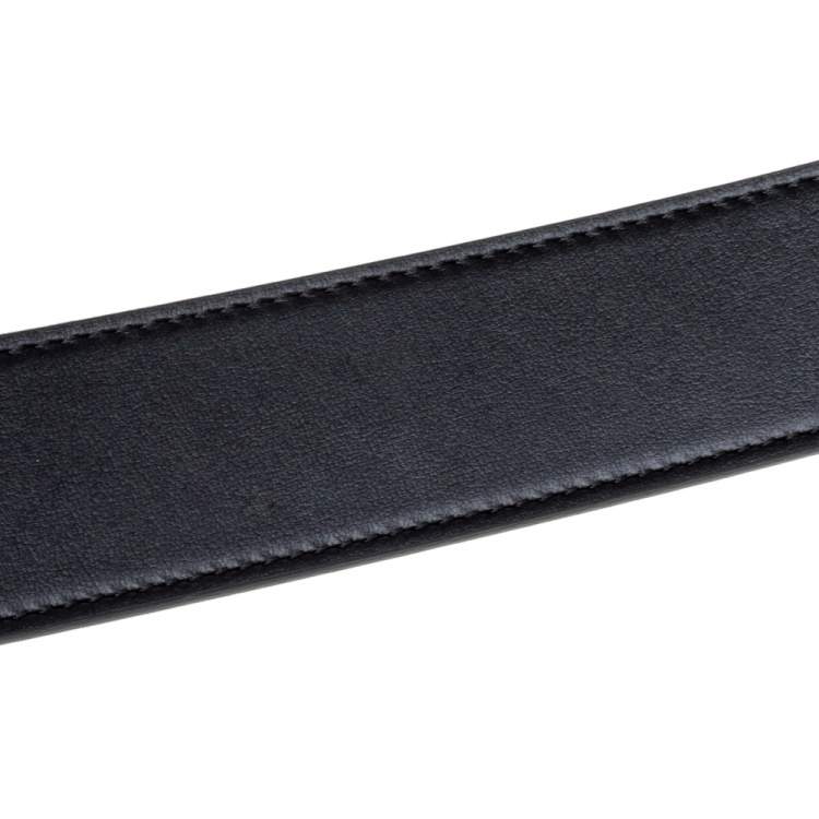 مملوكة مسبقًا Salvatore Ferragamo Black Leather Hickory Buckle Belt 110CM