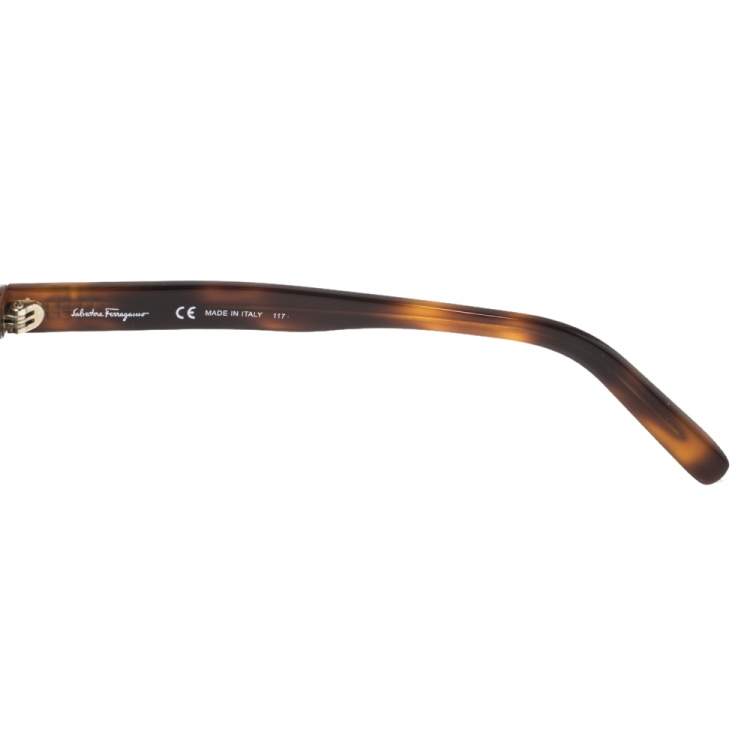 مملوكة مسبقًا Salvatore Ferragamo Havana/Green SF866S Oval Sunglasses