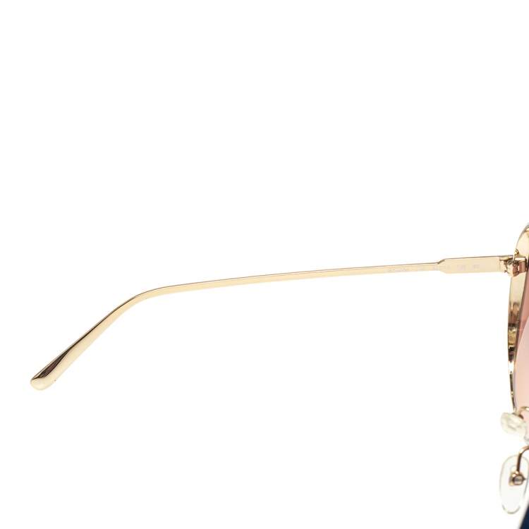 Pre Owned Salvatore Ferragamo Pink/Blue Acetate SF205S Gradient Aviator Sunglasses