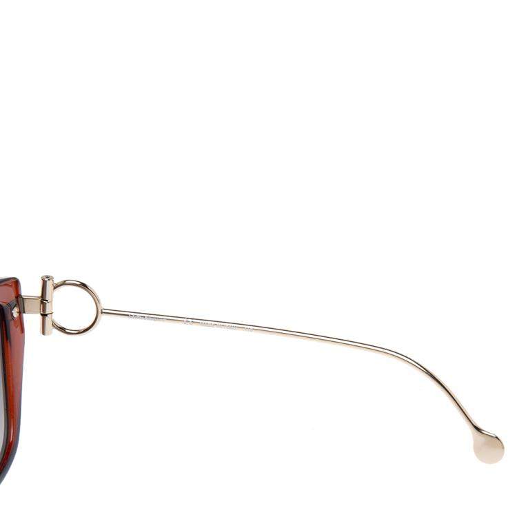 Pre Owned Salvatore Ferragamo Brown SF928S Square Gradient  Sunglasses