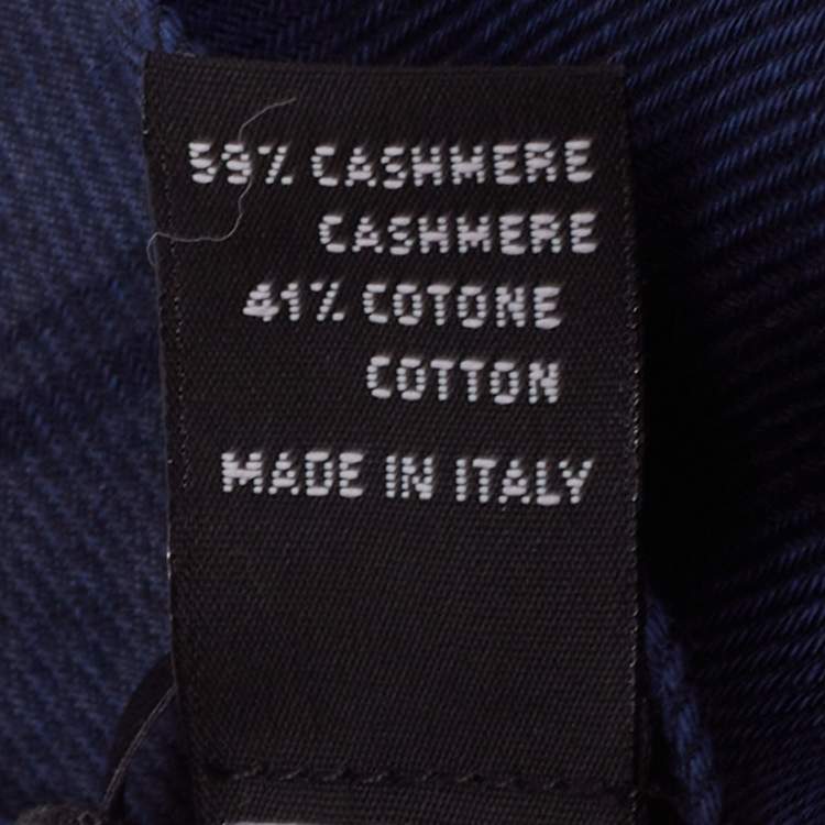 Pre Owned Salvatore Ferragamo Navy Blue Gancini Jacquard Silk & Wool Scarf