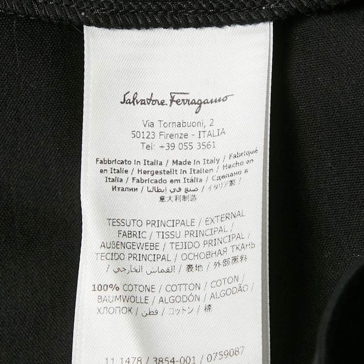 Pre Owned Salvatore Ferragamo Black Jersey Cut-Out Detail Top L