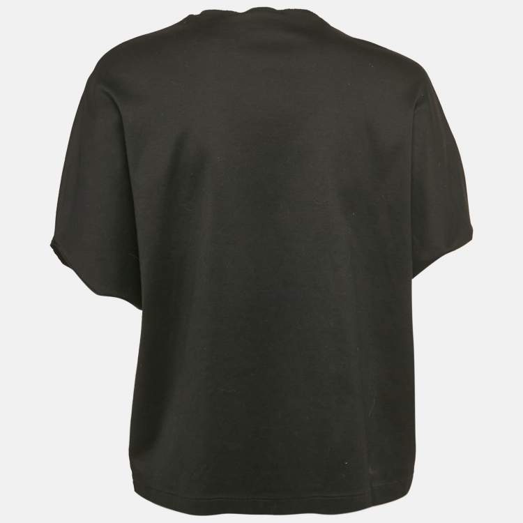Pre Owned Salvatore Ferragamo Black Jersey Cut-Out Detail Top L