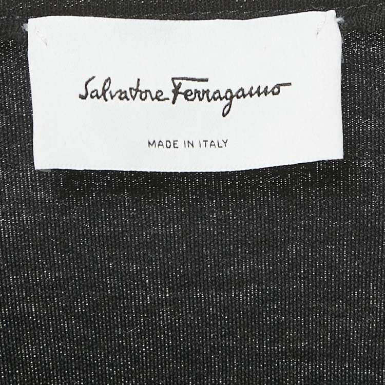 Pre Owned Salvatore Ferragamo Black Jersey Cut-Out Detail Top L