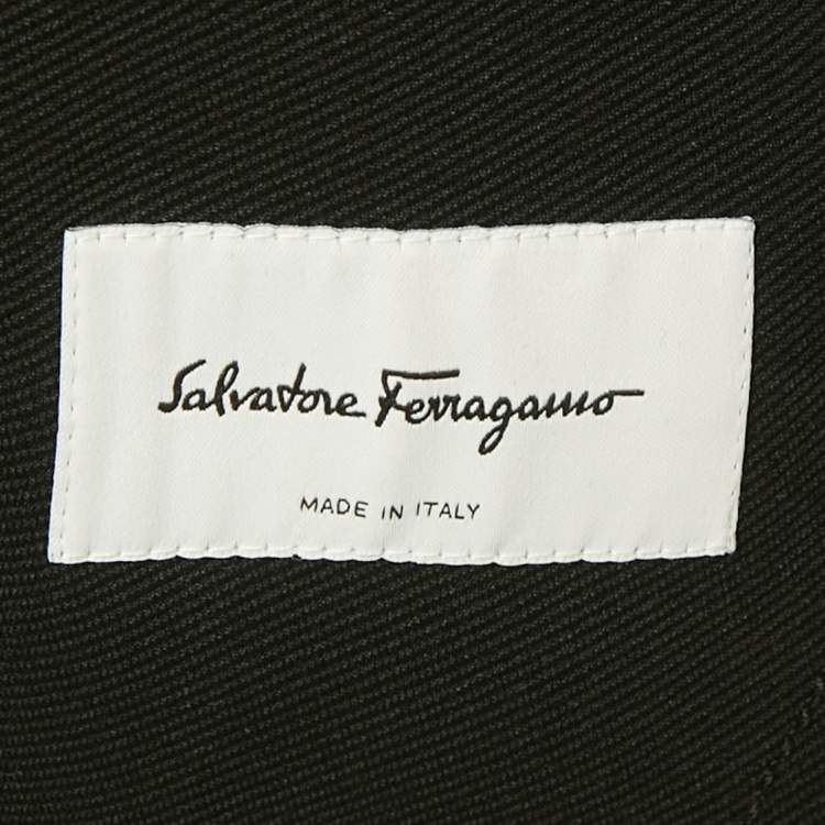 Pre Owned Salvatore Ferragamo Black Gabardine Single Breasted Blazer S
