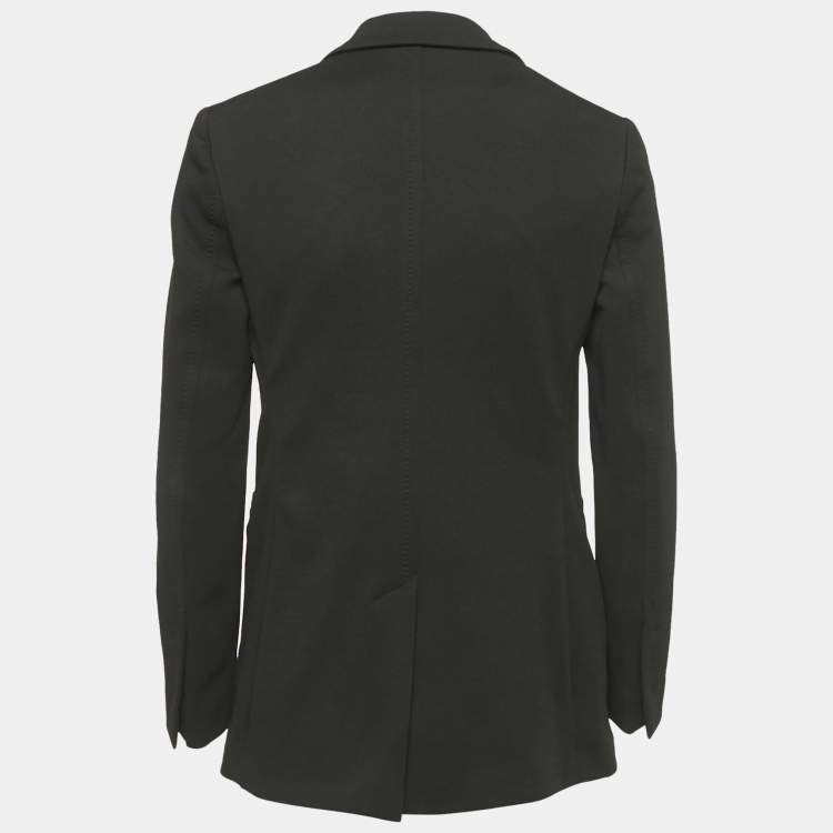 Pre Owned Salvatore Ferragamo Black Gabardine Single Breasted Blazer S