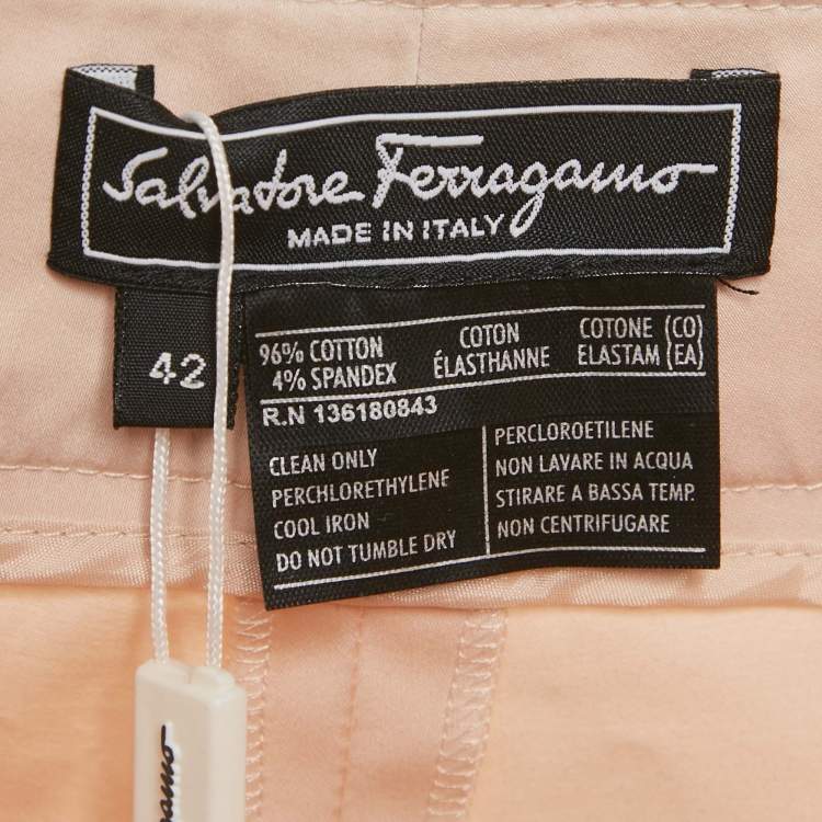 Pre Owned Salvatore Ferragamo Pink Cotton Trousers M