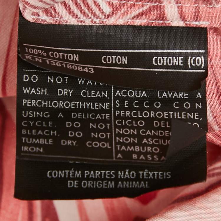 Pre Owned Salvatore Ferragamo Red Tropical Print Cotton Shirt S