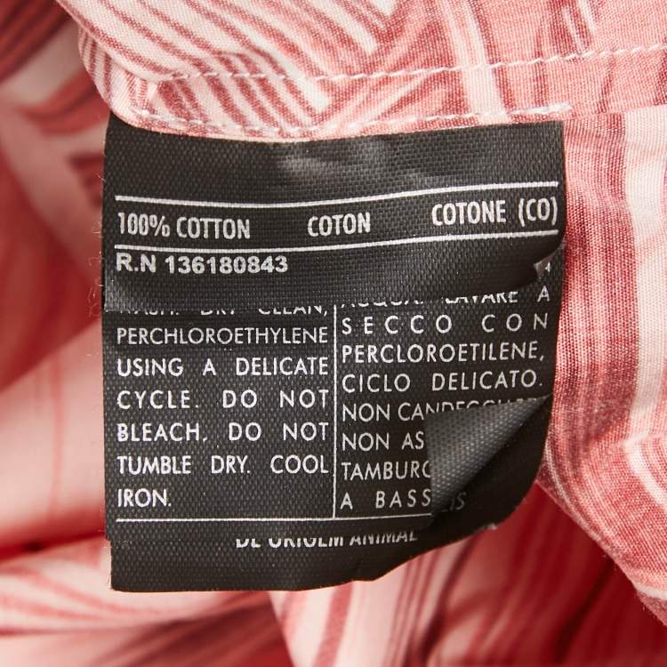 Pre Owned Salvatore Ferragamo Red Tropical Print Cotton Shirt S