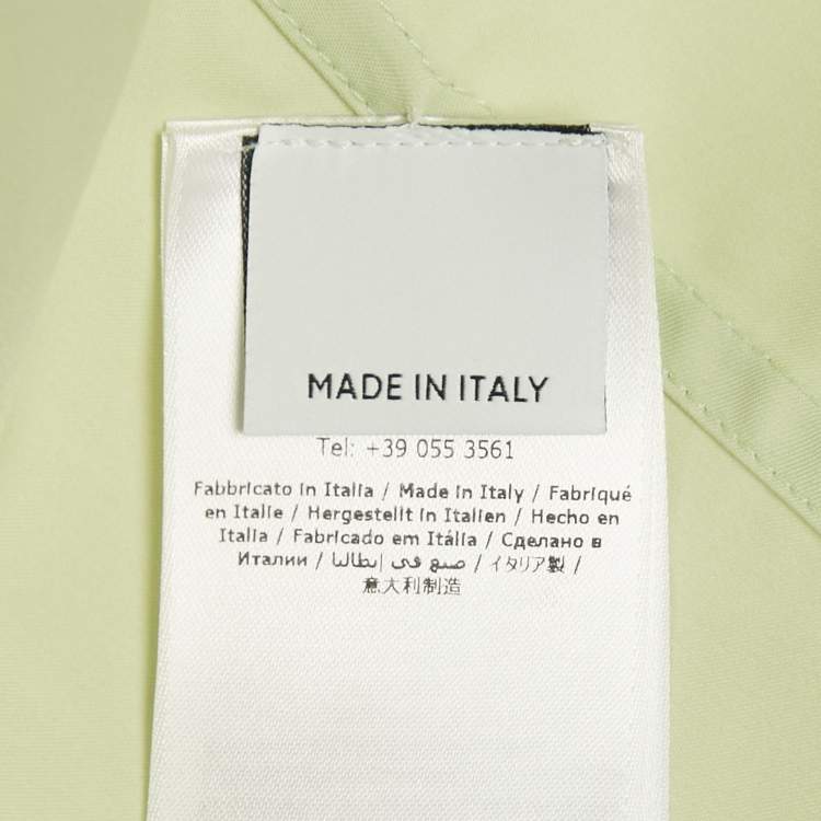 Pre Owned Salvatore Ferragamo Light Green Satin Draped Scarf Detail Shirt S