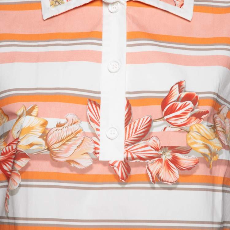 Pre Owned Salvatore Ferragamo Multicolor Printed Cotton Sleeveless Shirt M