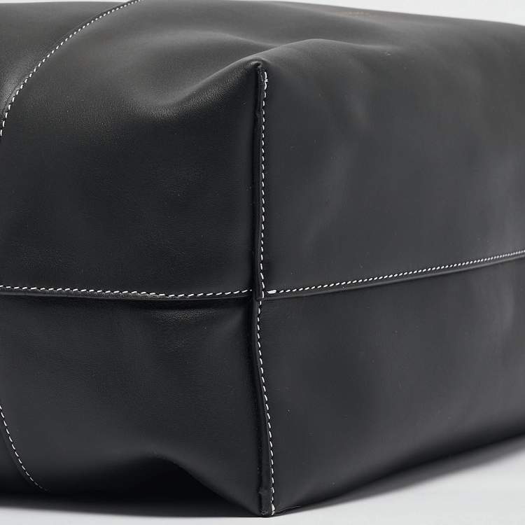 Pre Owned Salvatore Ferragamo Black Leather Cut Out Detail Tote