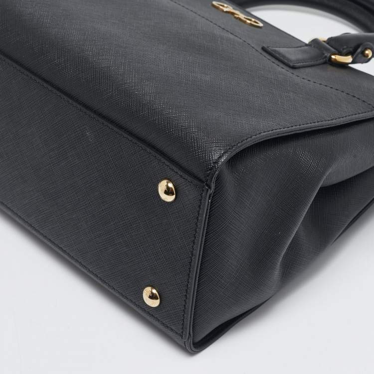 Pre Owned Salvatore Ferragamo Black Leather Beky Tote