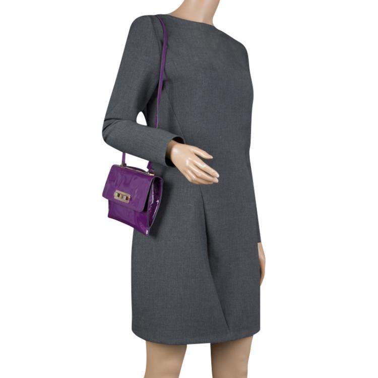 24AW new/FERRAGAMO スムースレザーショルダーバッグ Bag Purple 24AW new/FERRAGAMO スムースレザーショルダーバッグ Bag Purple