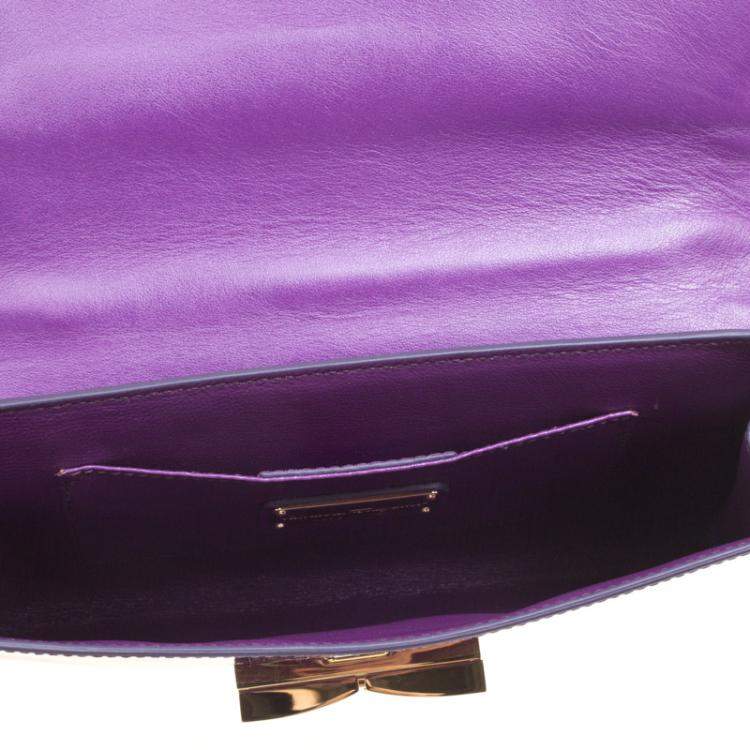 Pre Owned Salvatore Ferragamo Purple Patent Leather Shoulder Bag