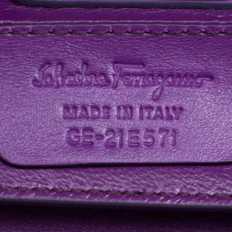 Pre Owned Salvatore Ferragamo Purple Patent Leather Shoulder Bag