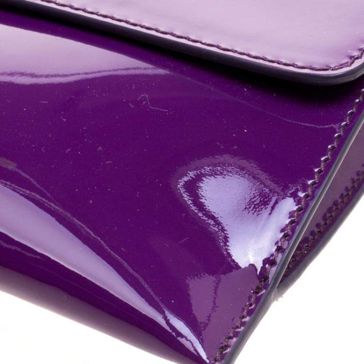 Pre Owned Salvatore Ferragamo Purple Patent Leather Shoulder Bag