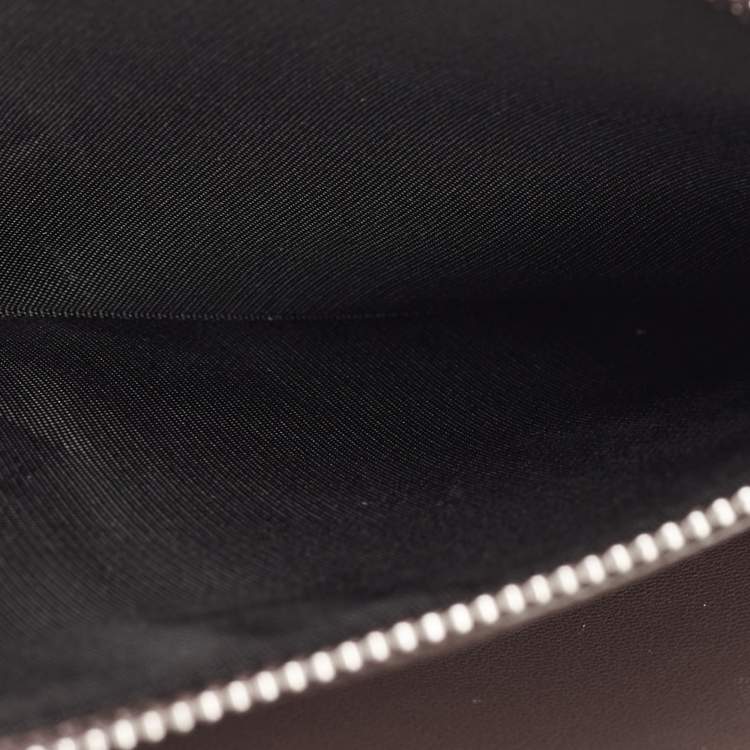 Pre Owned Salvatore Ferragamo Hug Dark Beige Leather Clutch