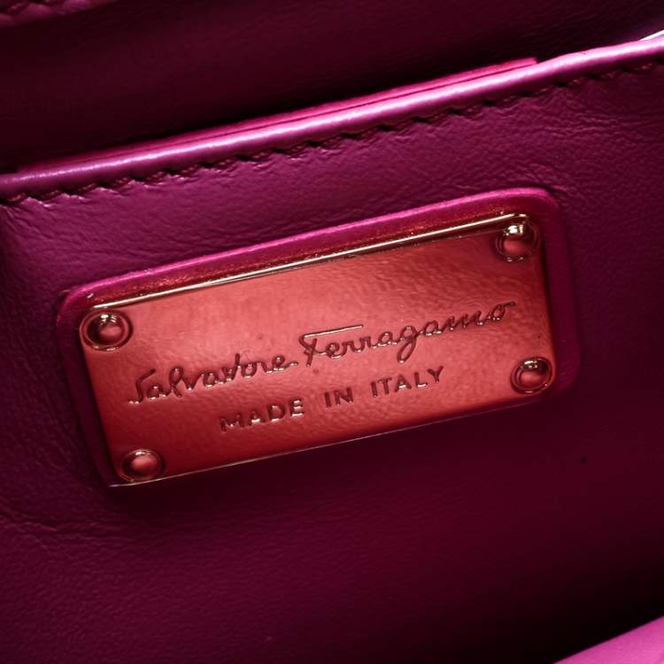 Pre Owned Salvatore Ferragamo Pink Python Shoulder Bag