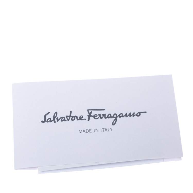 Pre Owned Salvatore Ferragamo Beige Leather Double Gancio Continental Wallet