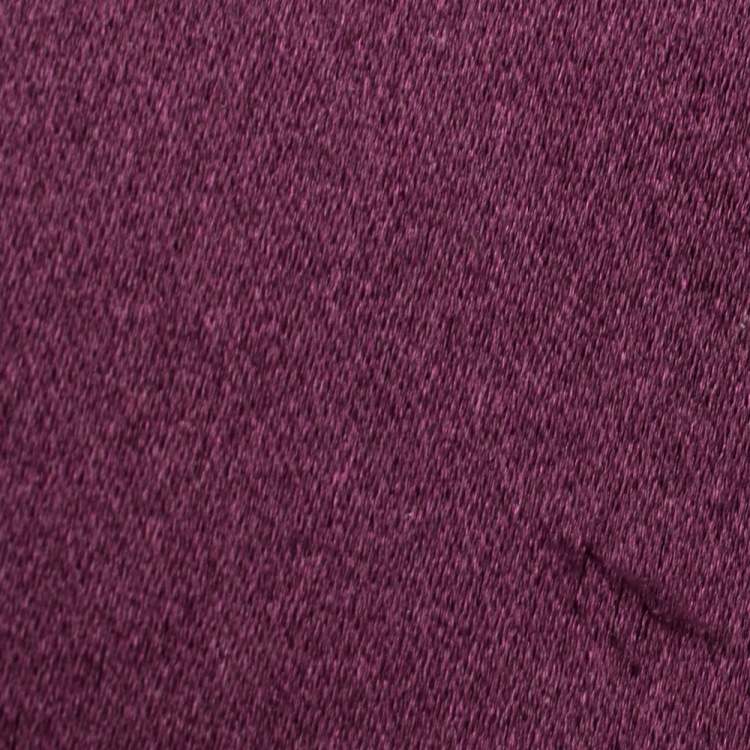 Pre Owned Salvatore Ferragamo Purple Satin Vera Piuma Chain Clutch